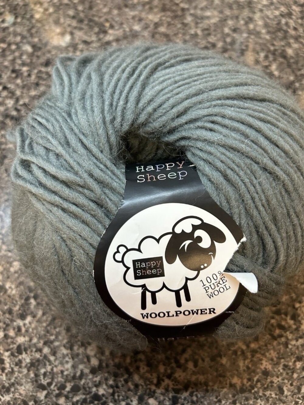 Hobbii Happy Sheep Wool Yarn Wool Gray #4 Medium Weight 174yds